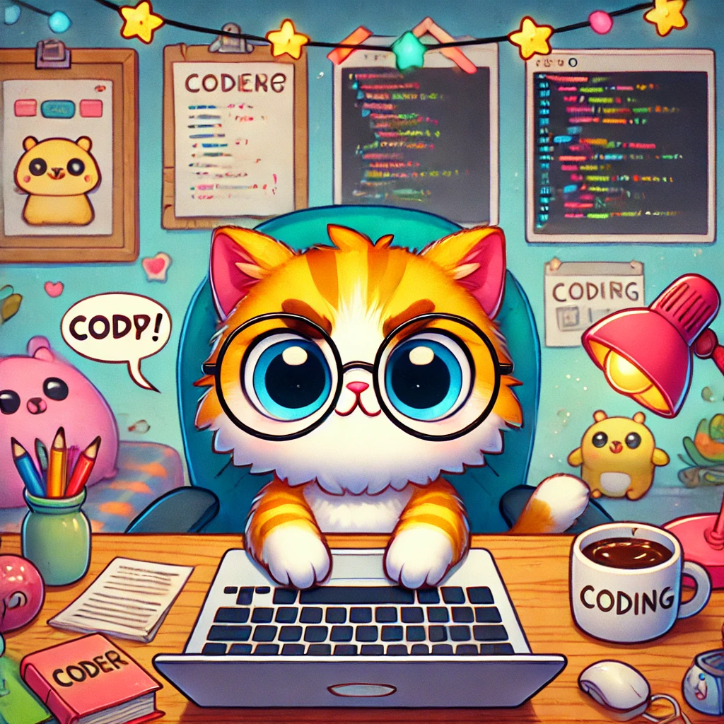 Cat coding gif